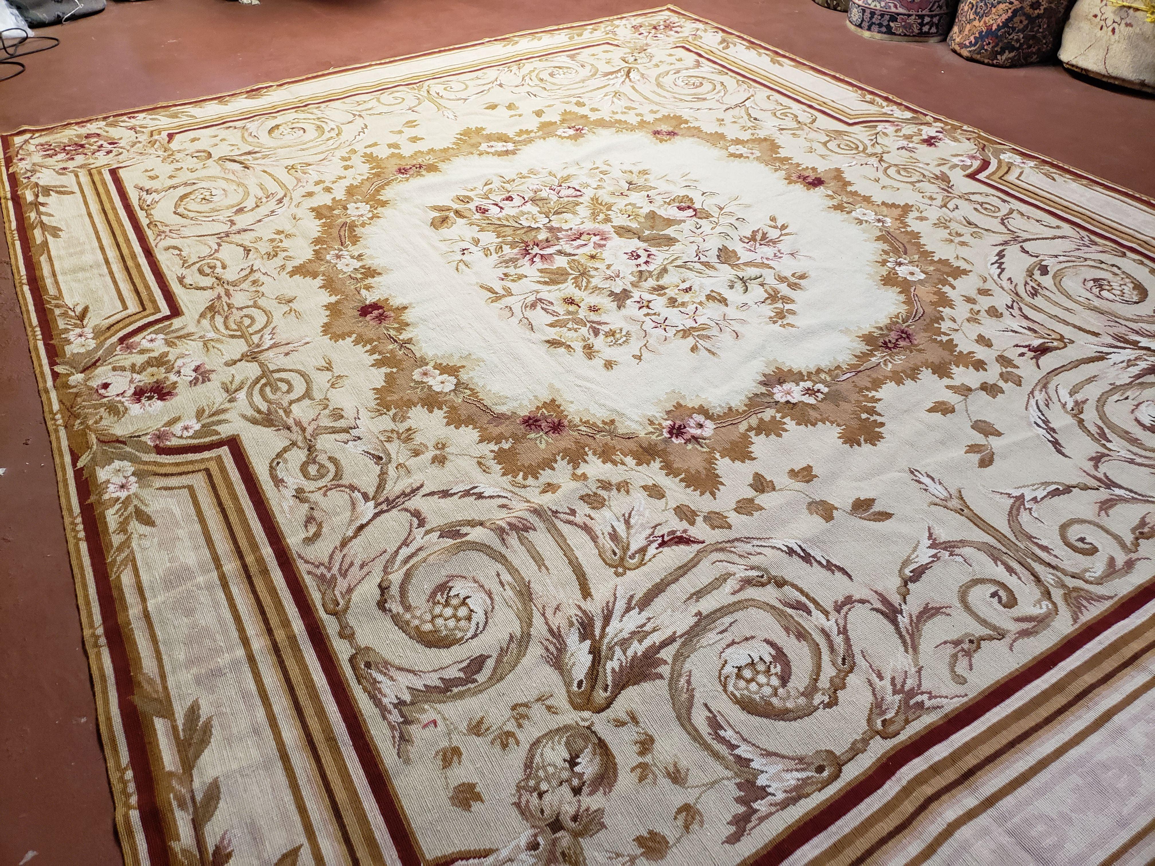 8 x 10 Woolen Needlepoint Carpet Aubusson Rug Savonnerie Rug Floral English French European Design Elegant New Carpet Flat Weave Handmade - Jewel Rugs