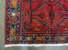 Persian Runner Rug 3.4 x 9.7, Persian Nahavand Hamadan Runner, Antique Wool Oriental Tribal Runner, Handmade Hand Knotted Runner, Red Navy Blue, Hallway Kitchen Runner - Jewel Rugs