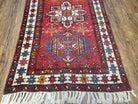 Antique Persian Heriz Karajeh Runner Rug, Red, Hand-Knotted, Wool, 3' 3" x 10' 11" - Jewel Rugs