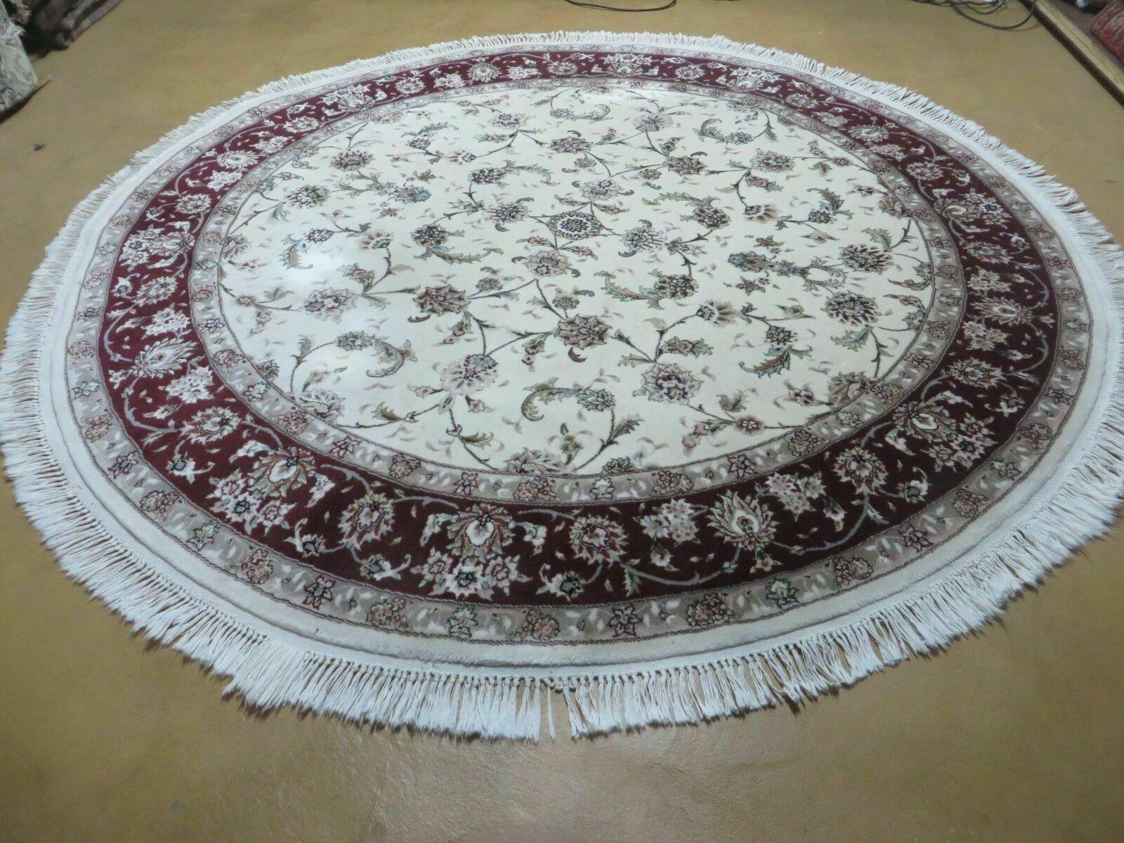 7' X 7' Handmade Fine Chinese Floral Oriental Wool Rug Carpet Round Silk Beauty - Jewel Rugs