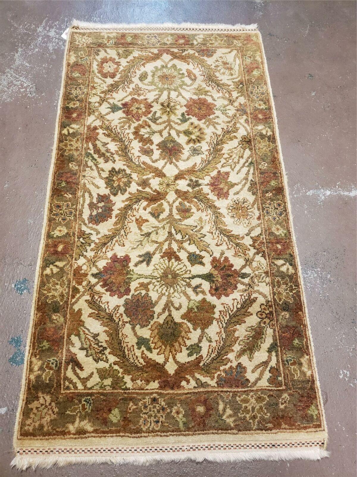 2' 3" X 4' 3" Vintage Handmade India Mahal Wool Rug Veg Dyes Tea Wash Nice - Jewel Rugs