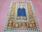 Antique Turkish Anatolian Ghiordes Prayer Rug, Twin Mihrabs, Rare Collectible Oriental Rug, Early 20th Century Prayer Rug, 3'9" x 5'2" - Jewel Rugs