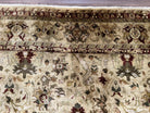 Indian Mahal Rug 8x10, Allover Floral Mahal Oriental Carpet 8 x 10, Handmade Hand Knotted Wool Rug, Indo Persian Area Rug, Tea-Washed Tan - Jewel Rugs