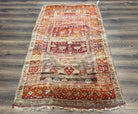 Antique Turkish Melas Rug 4x7, Tribal Geometric Unique Collectible Hand Knotted Wool Oriental Carpet, Rare 1920s Rug, Burnt Orange Red - Jewel Rugs