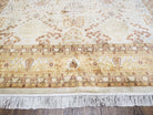 9' X 12' Handmade Oriental Floral Wool Area Rug Organic Ivory Beige Nice - Jewel Rugs