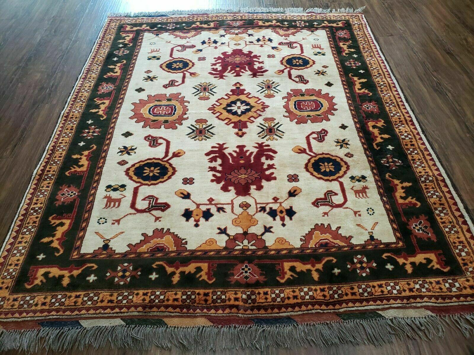 5' X 6' Vintage Handmade Knotted Turkish Kazak Pattern Wool Rug Bohemian Boho Interior Design - Jewel Rugs