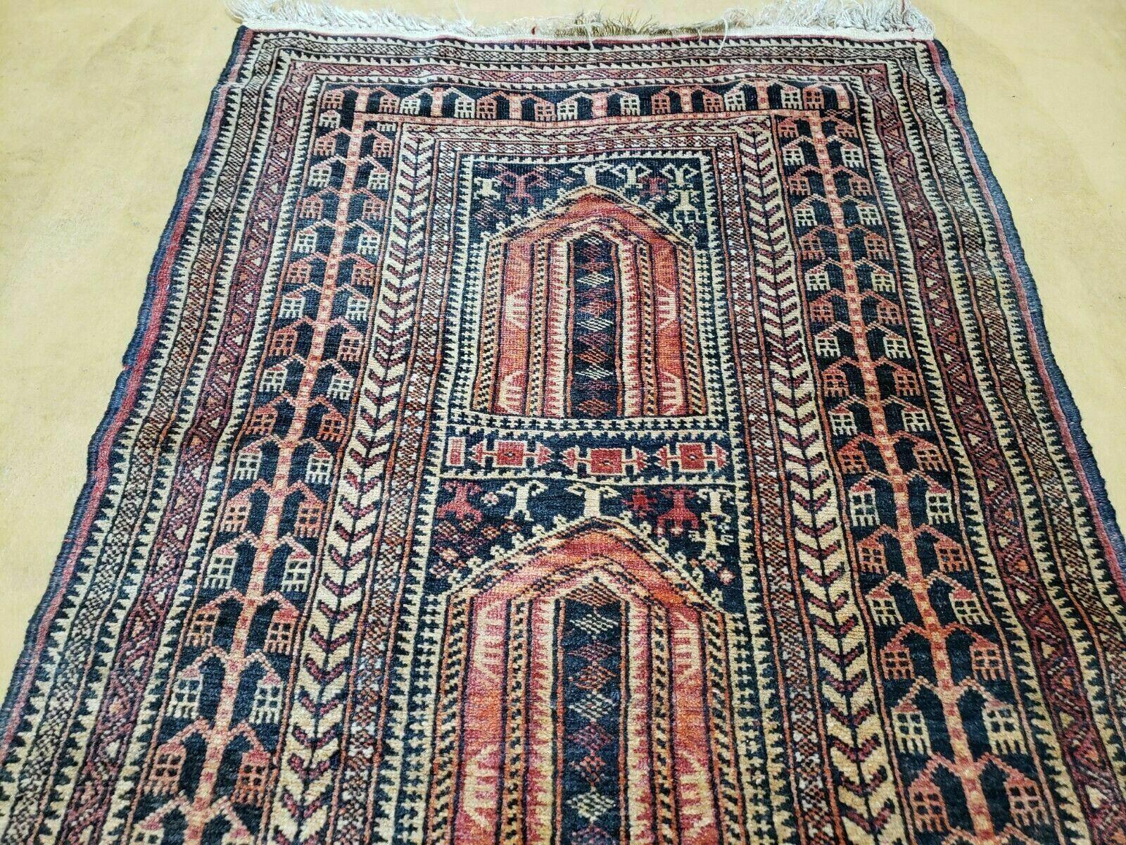 3' X 4' 3" Vintage Handmade Pakistan Balouchi Balouch Tribal Wool Rug Nice - Jewel Rugs