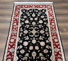 Pak Persian Rug 3x5, Black and Red, Floral Allover, Vintage Hand Knotted Wool Oriental Carpet, Pakistani Rug, Small Handmade Area Rug 3 x 5 - Jewel Rugs