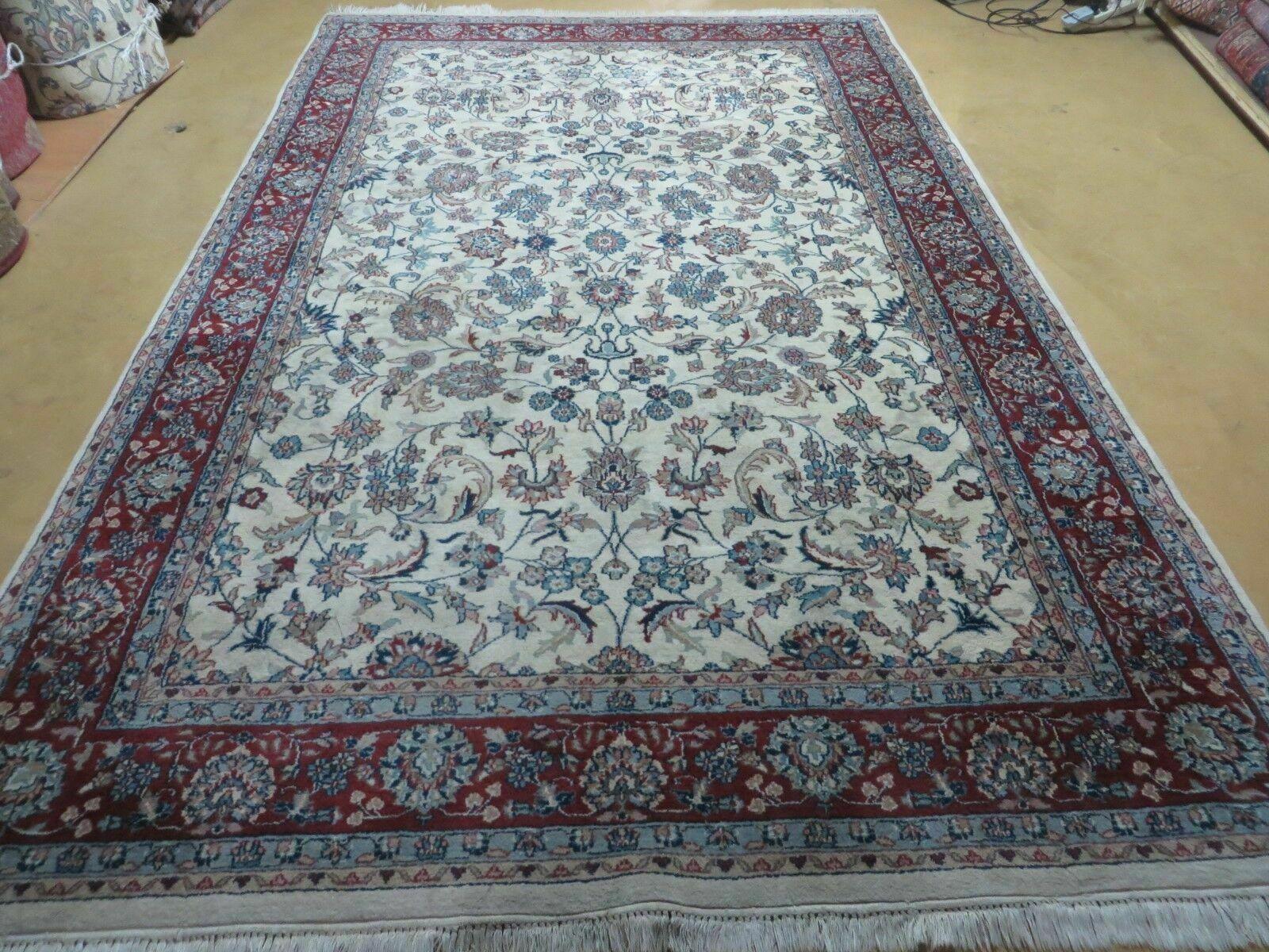 6' X 9' Vintage Handmade Fine Chinese Floral Oriental Wool Rug Carpet Beige - Jewel Rugs