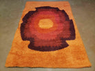 4' X 6' Vintage 1960 Danish Rya Shag DeLuxe Ege Rug Mid-Century Modern Orange Wow - Jewel Rugs