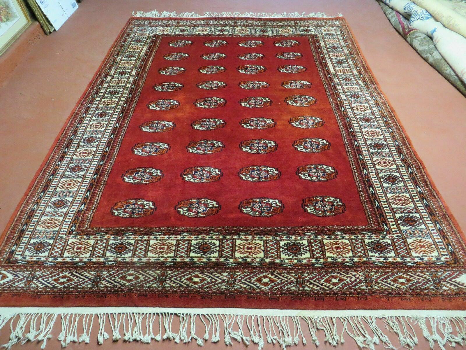 7' X 9' Vintage Handmade Bokhara Turkoman Pakistan Wool Rug Carpet Nice - Jewel Rugs