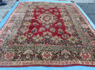 9' X 12' Antique Fine Handmade India Floral Oriental Wool Rug Carpet Red Nice - Jewel Rugs