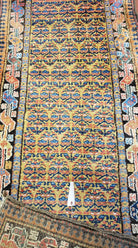 2' 9" x 12' Antique Runner Rug Mustard Yellow Gold Colorful Caucasian Karabagh Kazak Tribal 12ft Runner Nomadic Rug Collectible Carpet Rare - Jewel Rugs