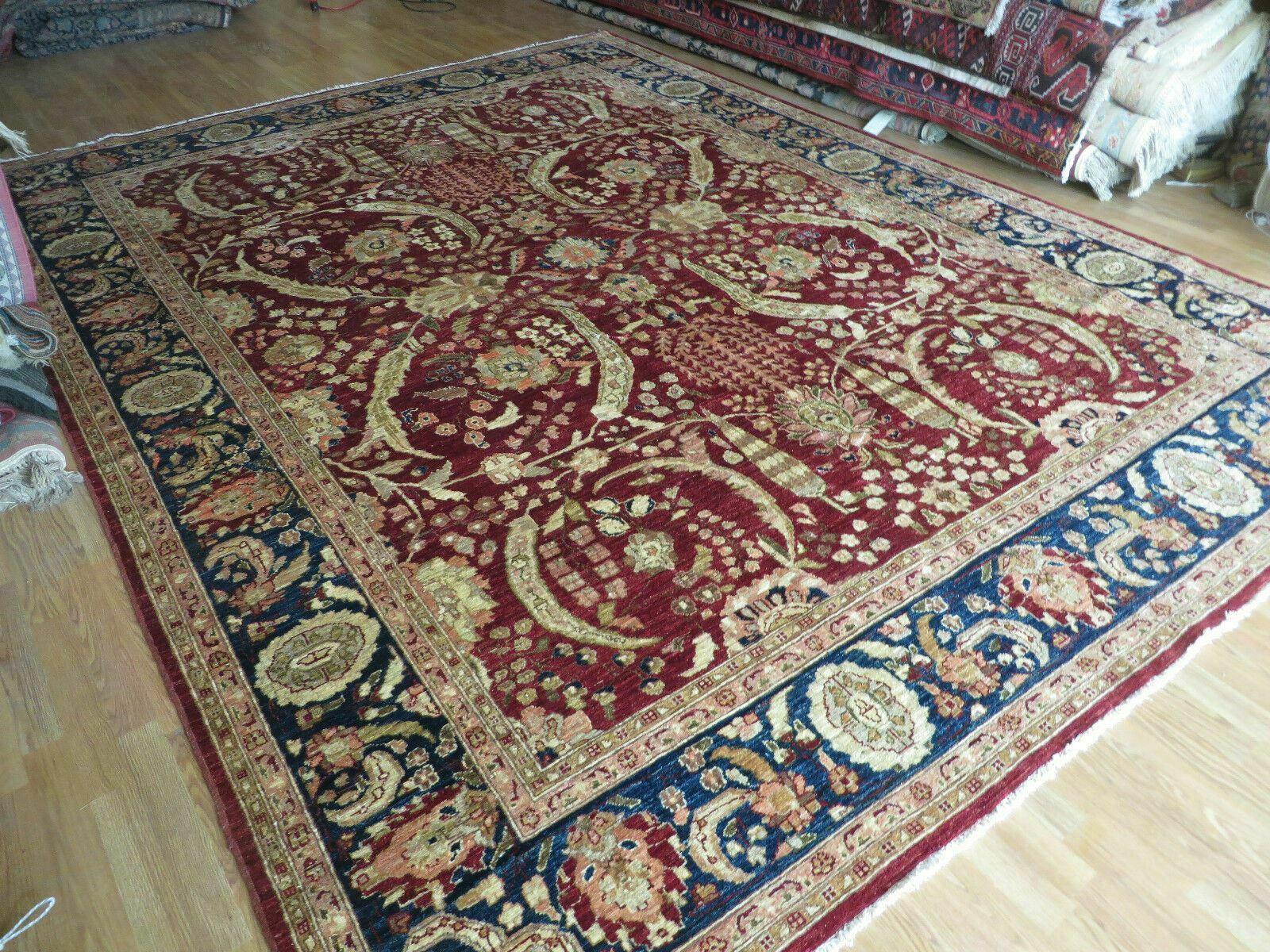 9' X 12 ' Vintage Handmade Peshawar Agra Wool Rug Organic Dyes Nice - Jewel Rugs