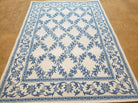 3'8" X 5'6" Karastan Wool RUG Newport 512/7910 Belgium Treillage Conton Blue & Beige - Jewel Rugs