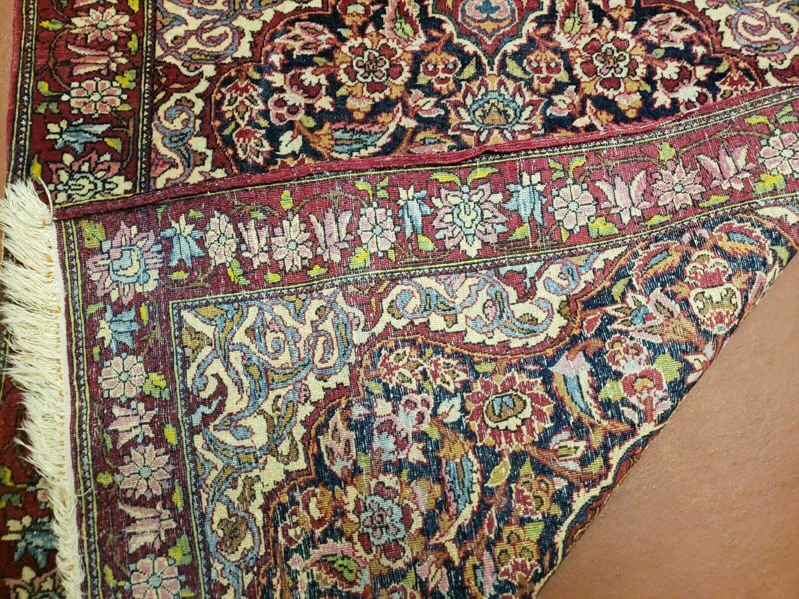 2' 5 X 3' 2" Antique Handmade Floral Oriental Wool Area Rug Vegetable Dyes Red - Jewel Rugs