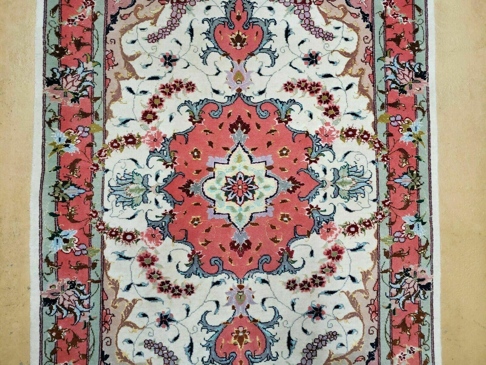 3' X 4' Ultra Fine Handmade Authentic Floral Allover Top Quality Oriental Wool Rug Silk Accents Top Quality Pair B - Jewel Rugs