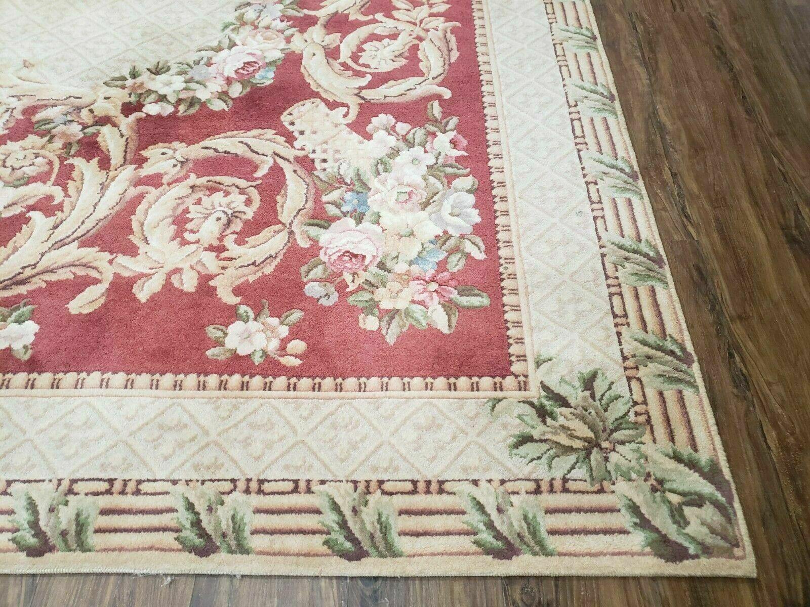 10' X 14' Vintage Chinese Handmade Wool Piled Rug French Aubusson Savonnerie - Jewel Rugs