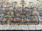 Oversized Persian Rug 11x18, Kirman Open Field Medallion 11 x 18, Palace Sized Hand Knotted Handmade Wool Oriental Carpet, Cream Light Blue - Jewel Rugs