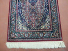 2' 6" X 12' Vintage Handmade India Floral Blue & Red Wool Runner Rug Oriental Carpet - Jewel Rugs