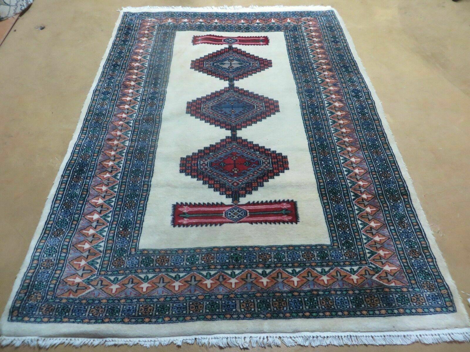 4' X 6' Vintage Handmade Bokhara Turkoman Pakistan Wool Rug Carpet Nice - Jewel Rugs