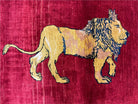 3.5 X 5 Handmade New Vintage Rug Zagros Mountain Wool Lion Red Vegetable Dyes - Jewel Rugs