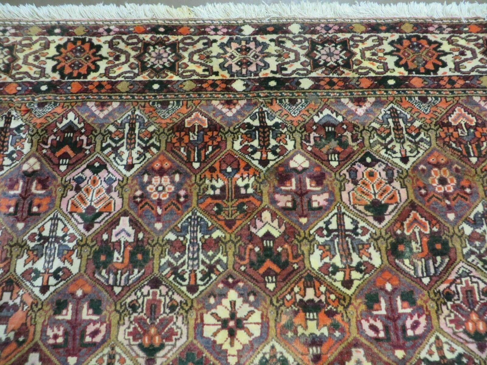 7' X 10' Antique Handmade Indian Wool Rug Floral Oriental Carpet Tribal Nice - Jewel Rugs