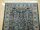 3' X 4' Vintage Handmade India Jaipur Floral Wool Rug Carpet Nice Dark Blue - Jewel Rugs