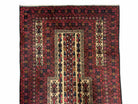 3x5 New Vintage Handmade Wool Rug Tribal Turkoman Balouch Prayer Rug Red Gold - Jewel Rugs