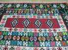 7' X 10' Vintage Turkish Kilim Handmade Flat Weave Wool Rug Vegy Kizeta - Jewel Rugs