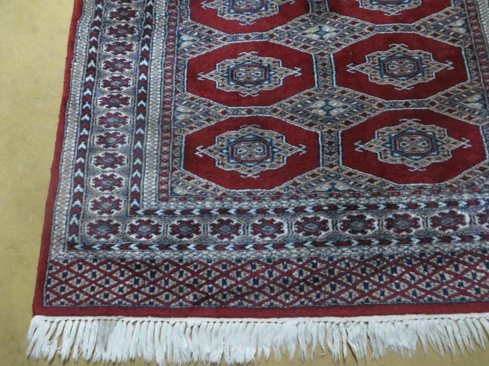 4' X 6' Vintage Handmade Pakistan Turkoman Bokhara Fine Woven Wool Rug Nice - Jewel Rugs