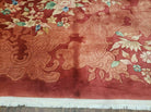 9' X 11' Handmade Art Deco Chinese Wool Rug Nichols Fete Carpet Rusted Brown Red - Jewel Rugs