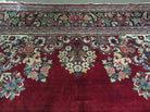 10' X 13' Antique Finely Woven Handmade Persian Sarouk Open Field Floral Pattern Red Wool Oriental Rug - Jewel Rugs