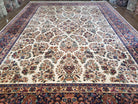 Karastan Rug 8'8" x 12', Ivory Sarouk #760, Original Karastan Carpet 700 Series, Wool Karastan Area Rug, USA Made, Large Karastan w/ Label - Jewel Rugs