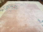 9' X 12' Handmade Art Deco Aubusson Wool Rug 90 Lines Chinese Plush Pile Pink - Jewel Rugs