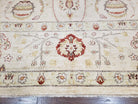 Peshawar Oushak Large Room Sized Rug 10 x 14.4, Wool Hand-Knotted Ivory Chobi Farmhouse Oriental Rug, 10x14 Living Room Pakistani Carpet - Jewel Rugs