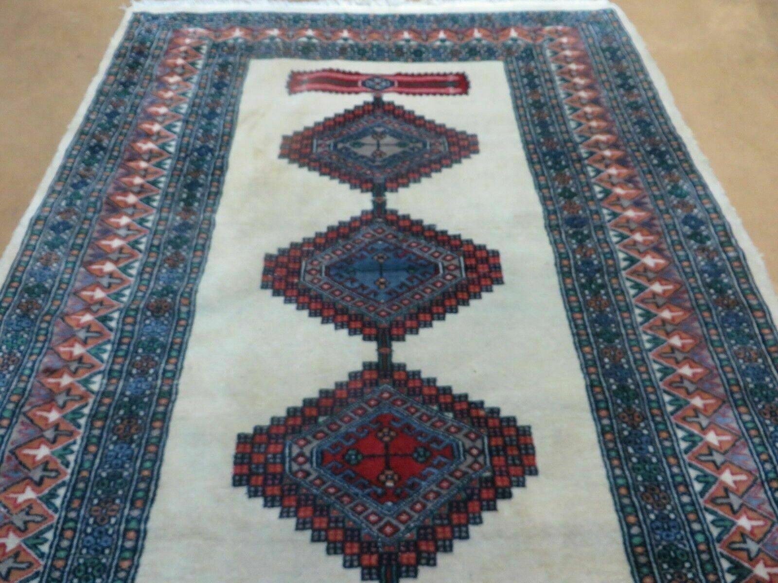 4' X 6' Vintage Handmade Bokhara Turkoman Pakistan Wool Rug Carpet Nice - Jewel Rugs