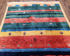 Colorful Persian Gabbeh Rug 4x6, Soft Pile, Colorful Rug, Handmade Hand Knotted Wool Carpet, Home Office Rug, Area Rug for Bedroom 4 x 6 ft - Jewel Rugs