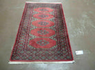 2' 7" X 4' Vintage Handmade Pakistan Turkoman Bokhara Wool Rug Organic Veg Dye - Jewel Rugs