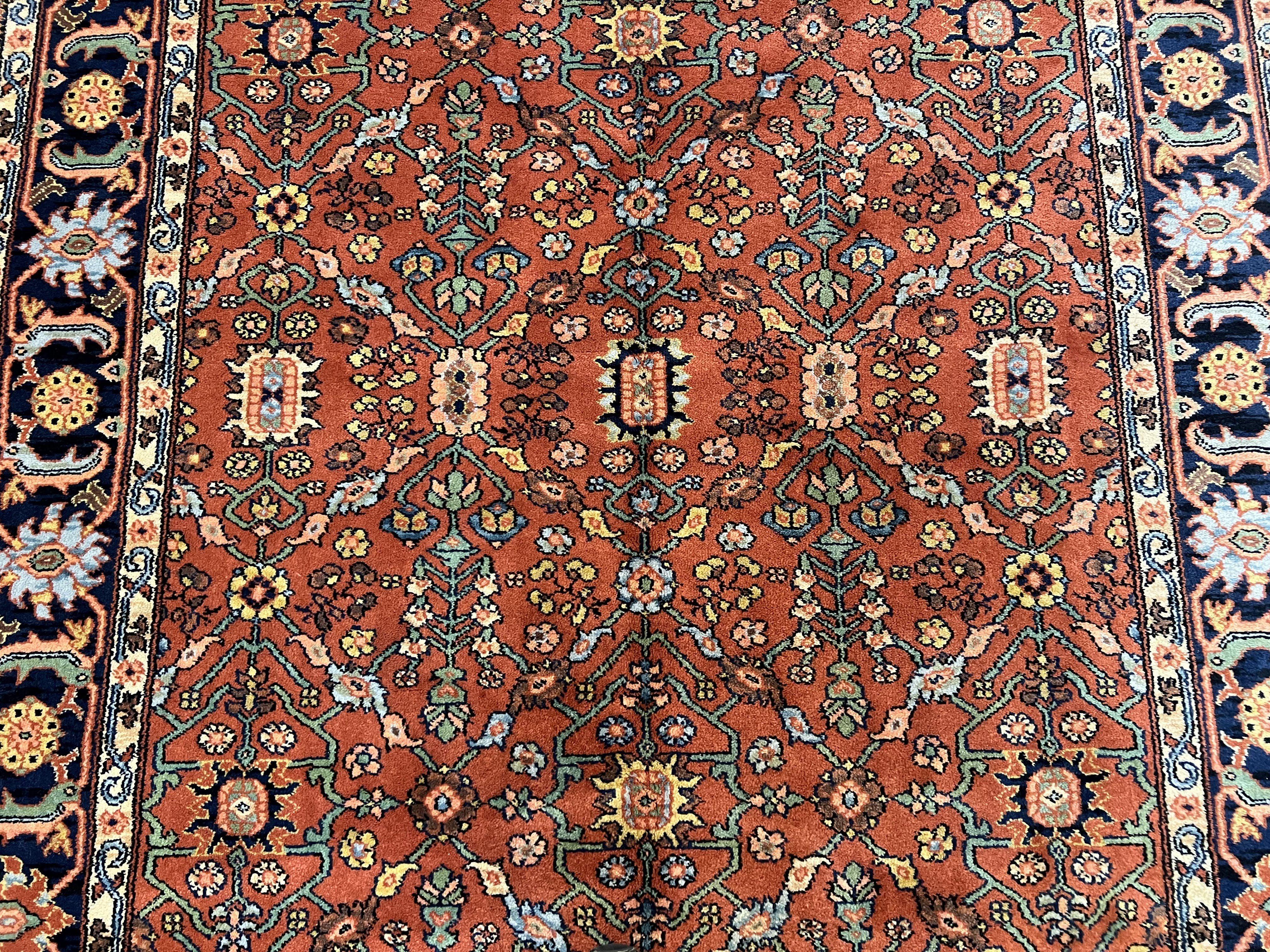 5.9 x 9 Karastan Serapi Rug #729, Wool Karastan Carpet, Original 700 Series, Red and Dark Blue, Discontinued, 6x9 Vintage Karastan, Nice - Jewel Rugs