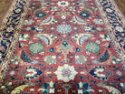 6' X 9' Vintage Handmade Indo Heriz Serapi Wool Rug Carpet Red Nice - Jewel Rugs