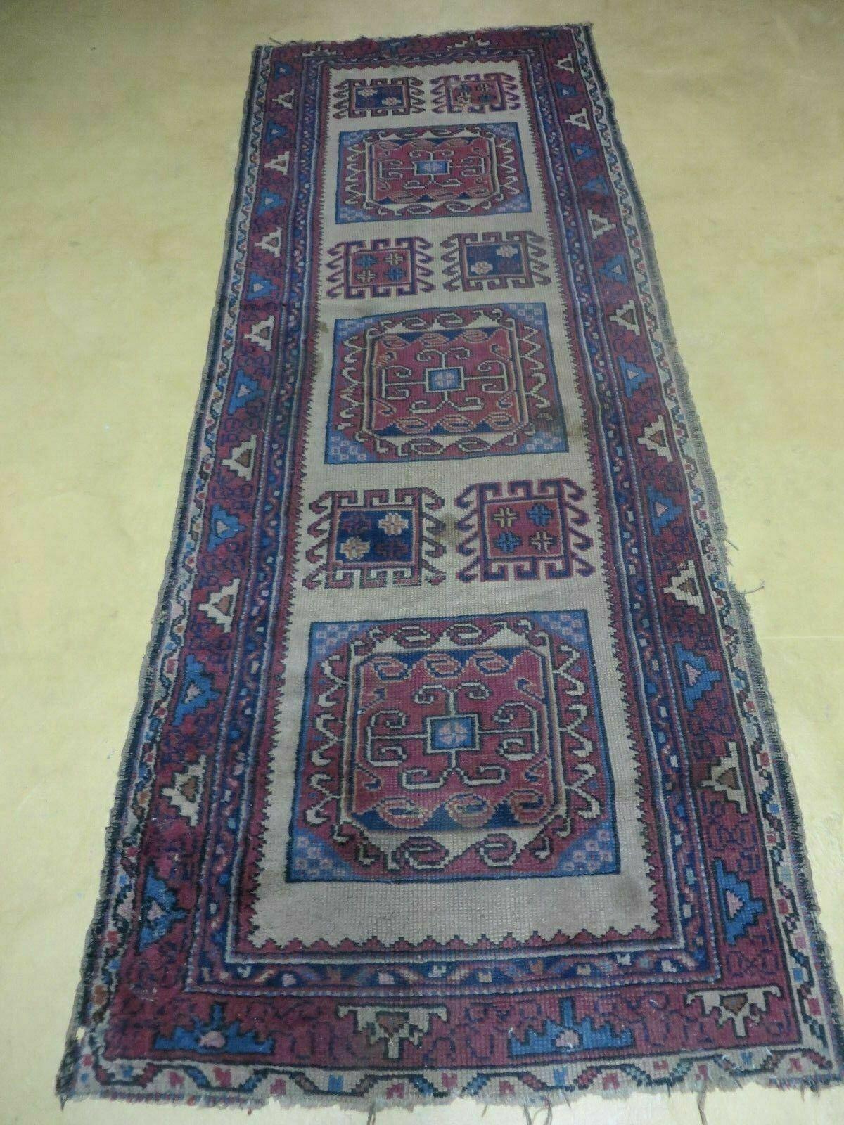 2' 5" X 7' Antique Handmade Turkish Sparta Oushak Wool Runner Rug AS IS - Jewel Rugs