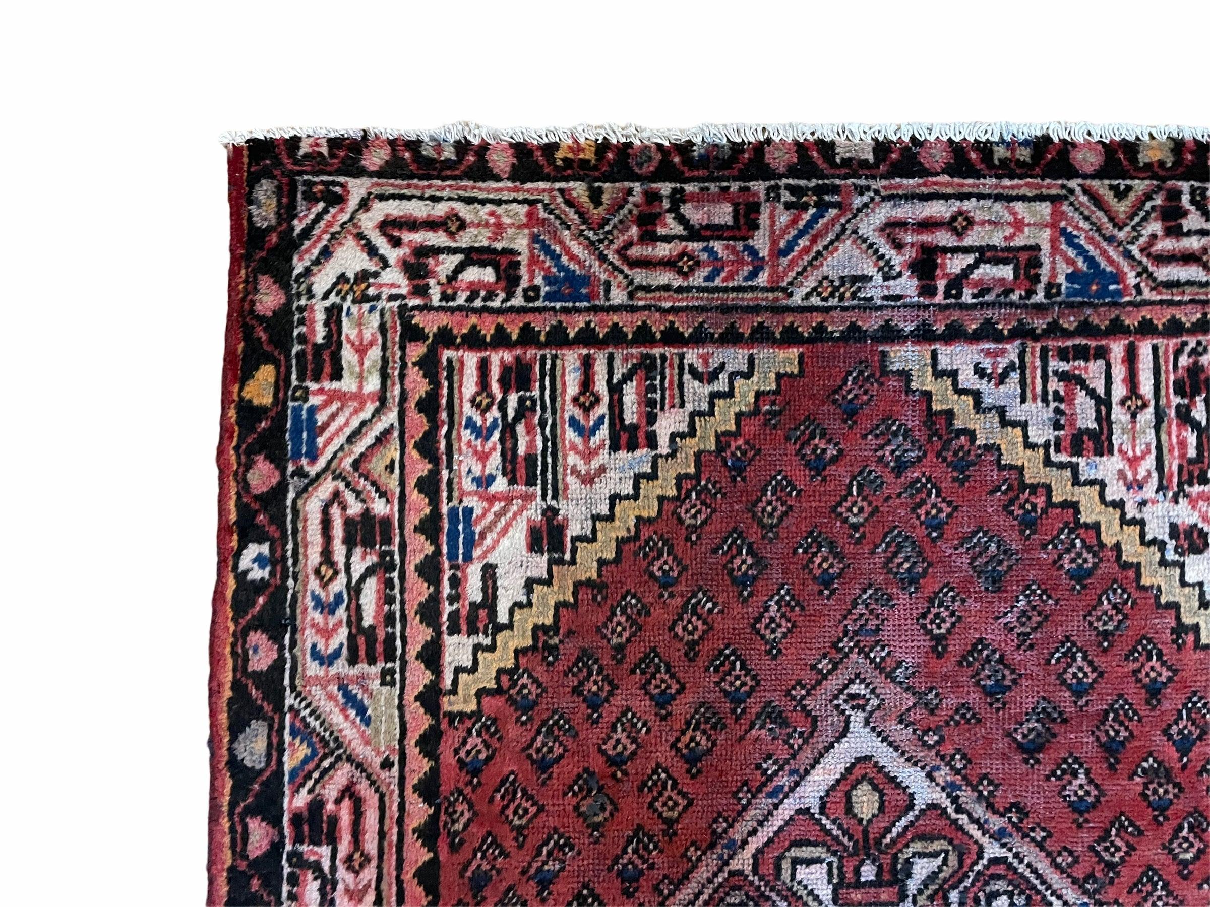 4x6 Antique Rug Handmade Wool Rug Organic Dyes Red Ivory Red Tribal Rug Boho Rug - Jewel Rugs