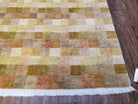 4x6 Tibetan Rug, Modern Abstract Handmade Area Rug, Checkerboard Pattern, Neutral Ivory Gold Tan Colors, Soft Pile, Mid Sized Rug, Nepali - Jewel Rugs