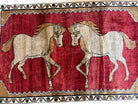 4 X 6 Handmade Hand-Knotted New Vintage Rug Wool Horses Red Organic Dyes Tribal - Jewel Rugs