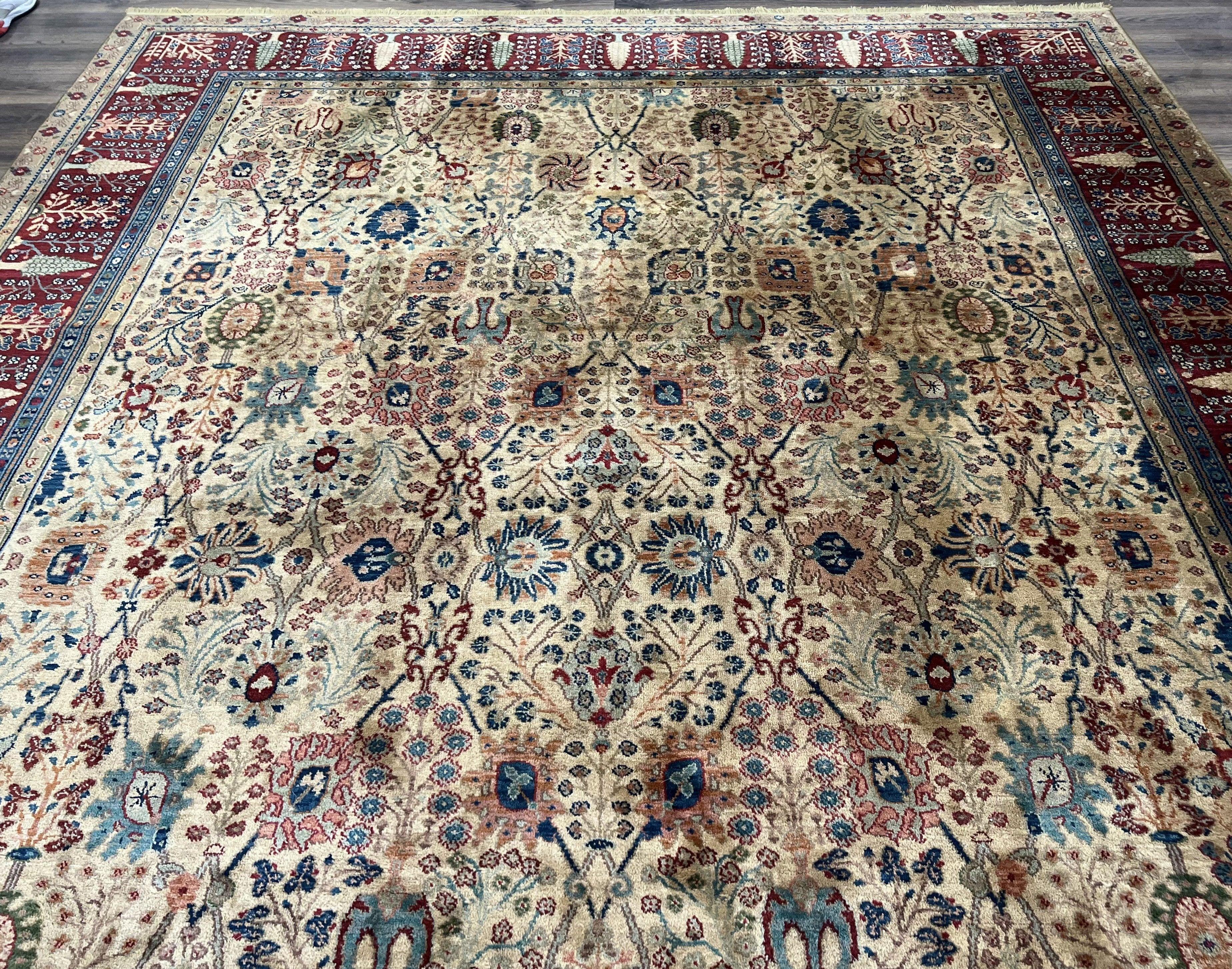 10x14 Karastan Samovar Rug Teawash #900-901 Persian Vase Pattern, Vintage Wool Karastan Carpet, Traditional Area Rug, Allover Pattern, Beige - Jewel Rugs