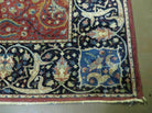 10' X 13' Antique Handmade Red with Dark Blue Border Indian Agra Larastan Nice Wool Rug - Jewel Rugs