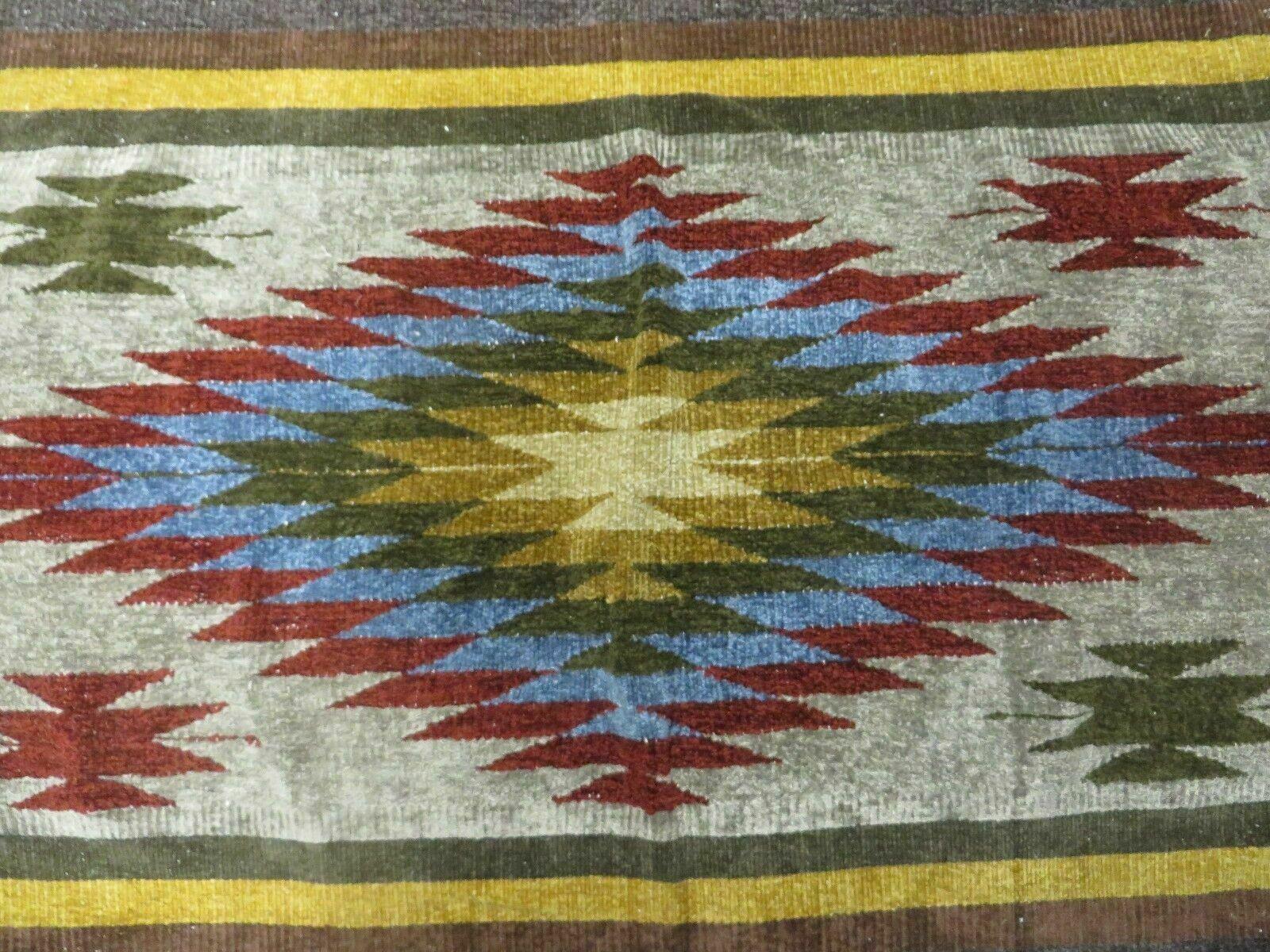 4' X 7' Vintage Handmade Latin American Mexican Wool Blanket Kilim Rug Nice # B - Jewel Rugs