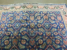 4' X 6' Antique Handmade India Floral Oriental Allover Wool Rug Blue Nice - Jewel Rugs