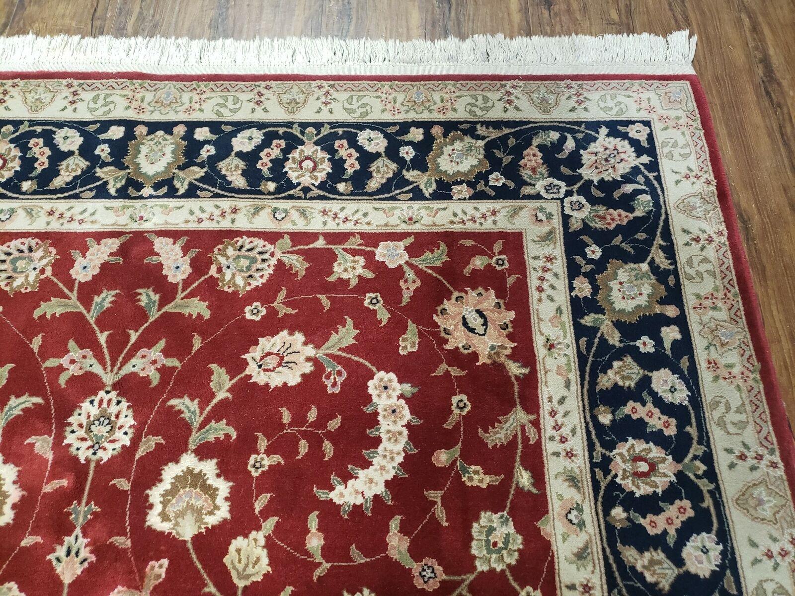 6' X 9' Vintage Fine Oriental Floral Handmade Wool Rug Vegetable Dyes Red Nice - Jewel Rugs